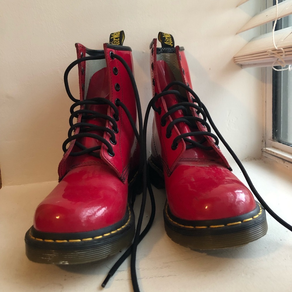 Red Dr Martens - barely worn (1-3 times)